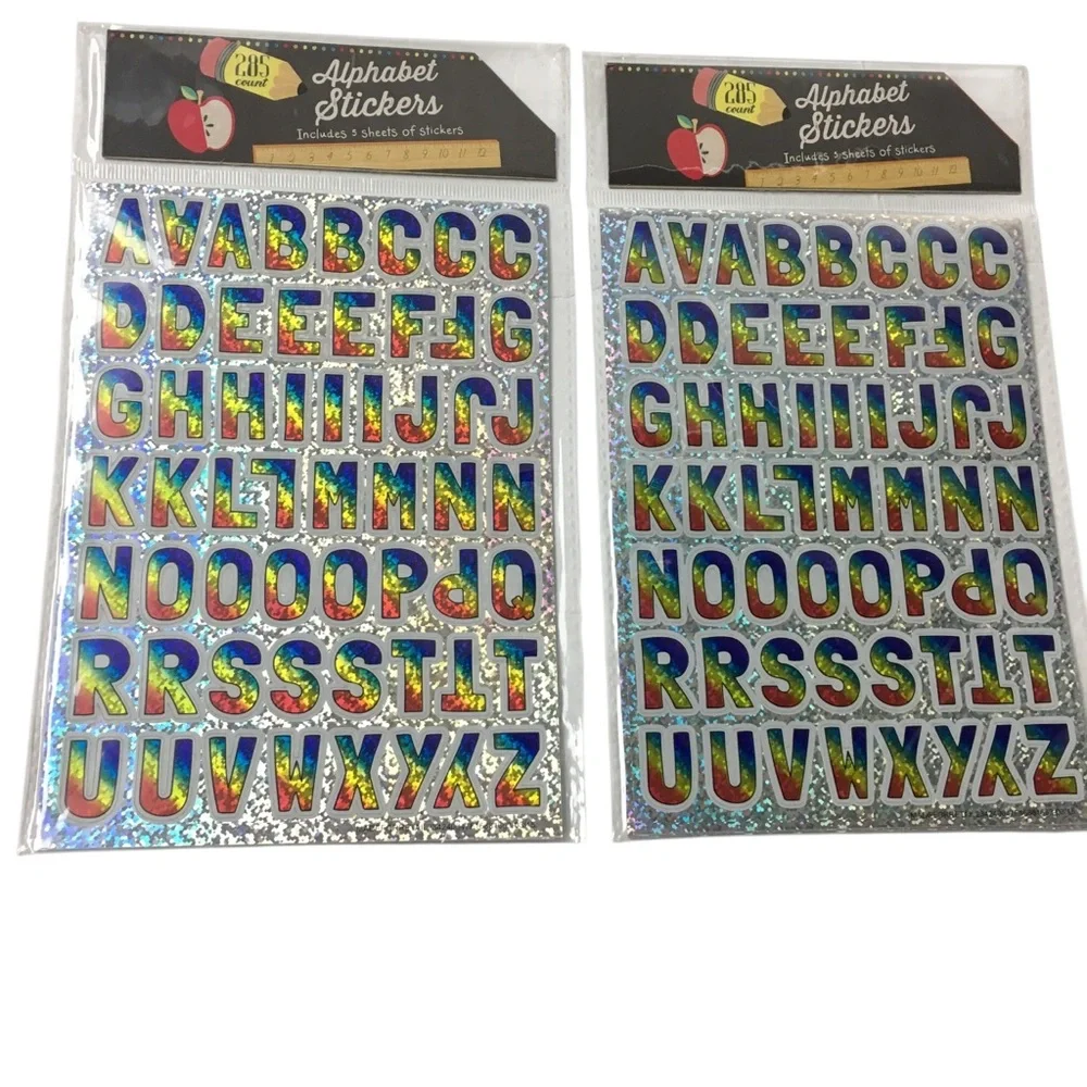 Alphabet Rainbow Holographic Stickers 10 Sheets 570 Total Classroom Uppercase